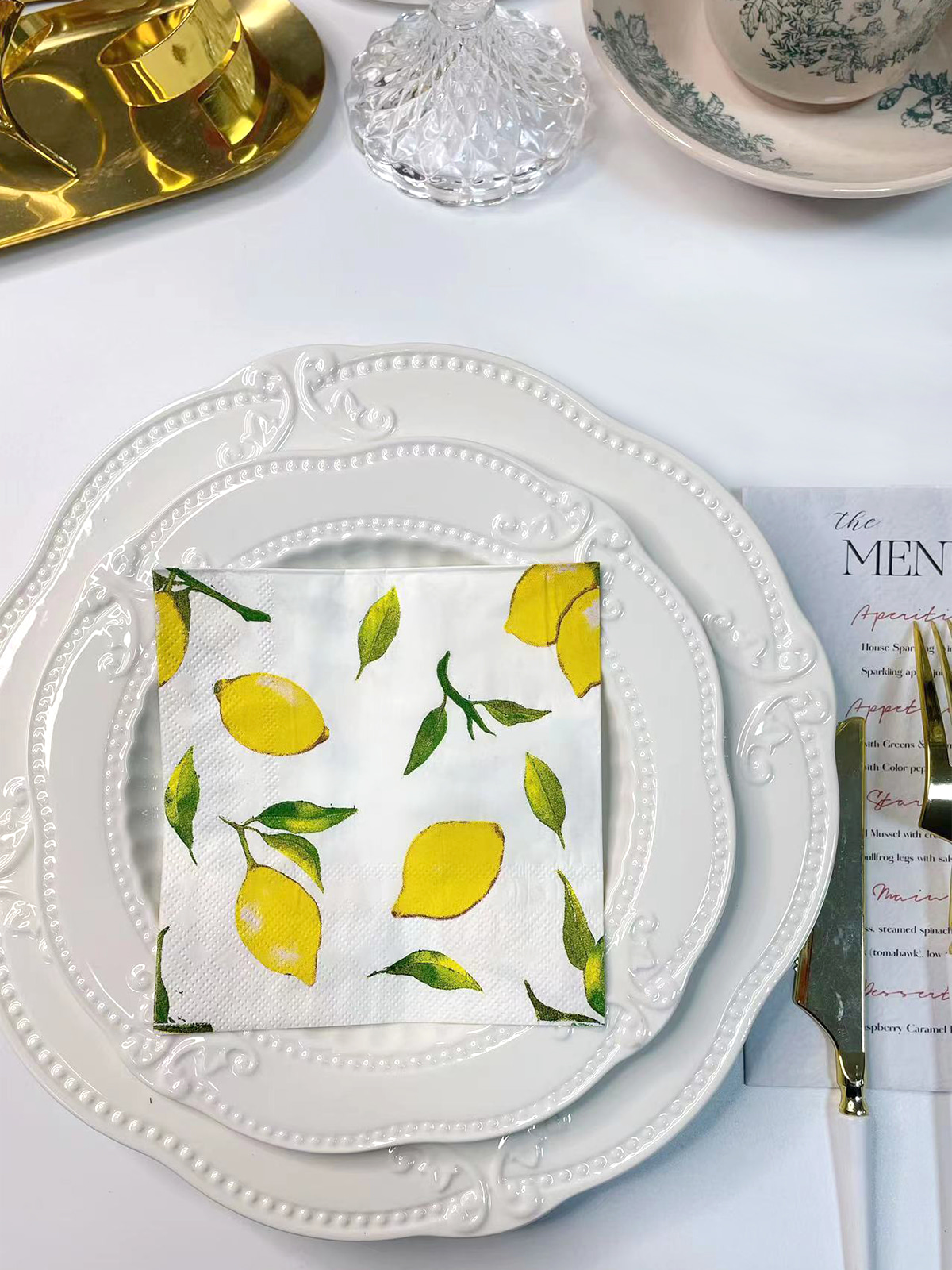Engangs citron Cocktail Drik Udskrivning Papirservietter, Dessert serviet til fødselsdagsfester, Begivenheder
